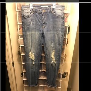 Kancan cropped distressed jeans size 15